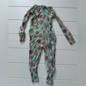 Ruffle Butts Mint Footie with Holiday Motifs